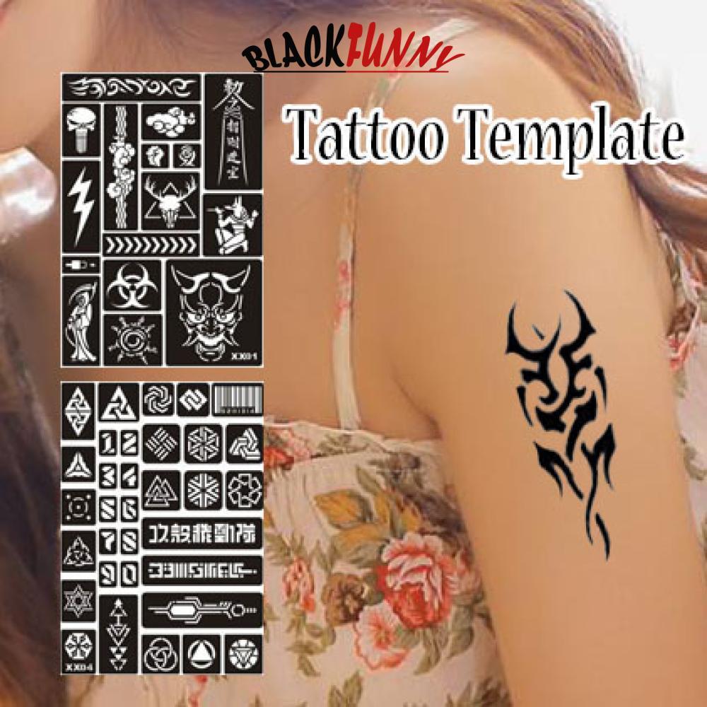 BLACKFUNNY ขนาดเล็กรูปแบบ Tattoo Inkjet Hollow Template Self-กาว Tattoo Template Body Art Tattoo Pas