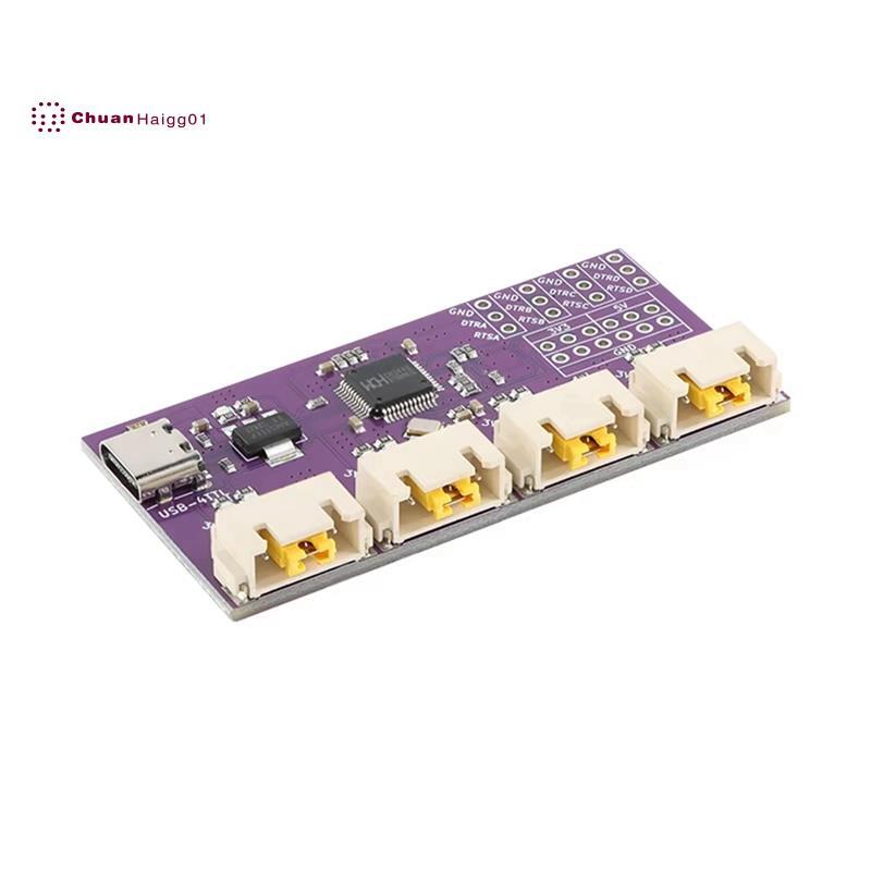 โมดูลอินเทอร์เฟซอนุกรม USB เป็น 4-Way TTL พร้อมชิป CH344 สําหรับการสื่อสารที่รวดเร็ว Type-C 6Mbps