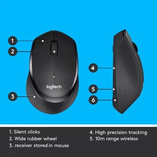 【Free Gift · While Stocks Last】Logitech M331 Silent Plus Wireless Mouse, 2.4 GHz with USB Nano Receiver, 1000 DPI Optical Tracking, 3 Buttons, 24 Month