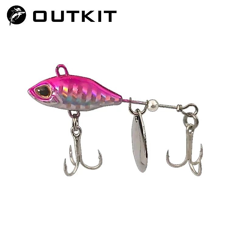 Outkit Long Shot หมุนหาง VIB การสั่นสะเทือนเหยื่อ Spinner ช้อนเหยื่อตกปลา Jigs รถแทรกเตอร์ตกปลา Hard เหยื่อ Tackle Pesca