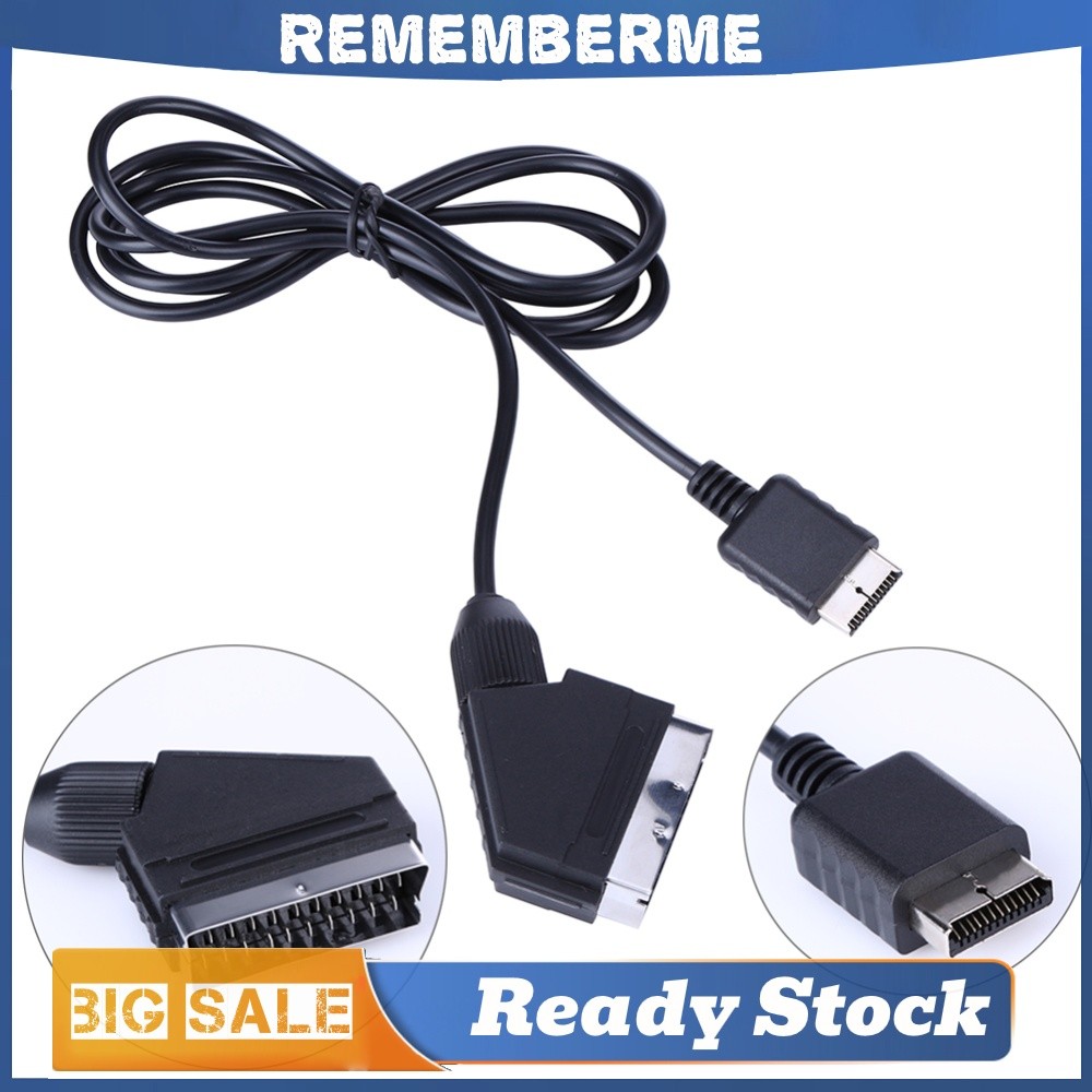 1.8m RGB SCART สายวิดีโอเกมสําหรับ PS1 PS2 PS3 Line Console