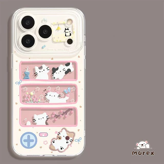 เคสใส ลายสุนัขและแมว สไตล์ฮิตกันกระแทก OPPO Reno 15 14 11 12 13 F19 9 Pro 14F 8T 12F 11F 15F 13F 10 9 5 12 5F A94 A94