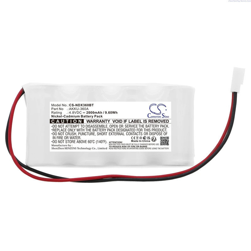 Cameron Sino 4.8V 2000mAh ระบบเตือนแบตเตอรี่ AKKU-360A,BAT4V8, สําหรับ Indexa OS360A,OS365A,151A,320