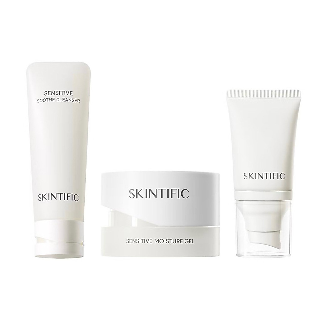 Sensitive soothe cleanser , moisture gel , serum sunscreen