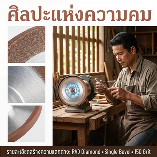 ก้อนเจียรเพชรสังเคราะห์ ขัดฟันใบเลื่อยวงเดือน ขัดมีด ขัดดอกสว่าน สำหรับล้อเจียร์ 150 Grit ทนทานคมชัด แม่นยำ อเนกประสงค์