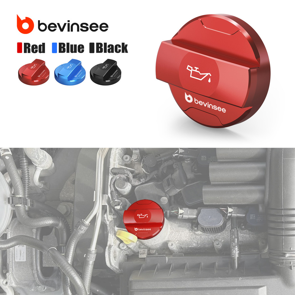 BEVINSEE EA211 อลูมิเนียมน้ํามันฝาครอบสําหรับ VW สําหรับกอล์ฟ 5/6/7/7.5/8/8.5 สําหรับ VW Passat B8 T