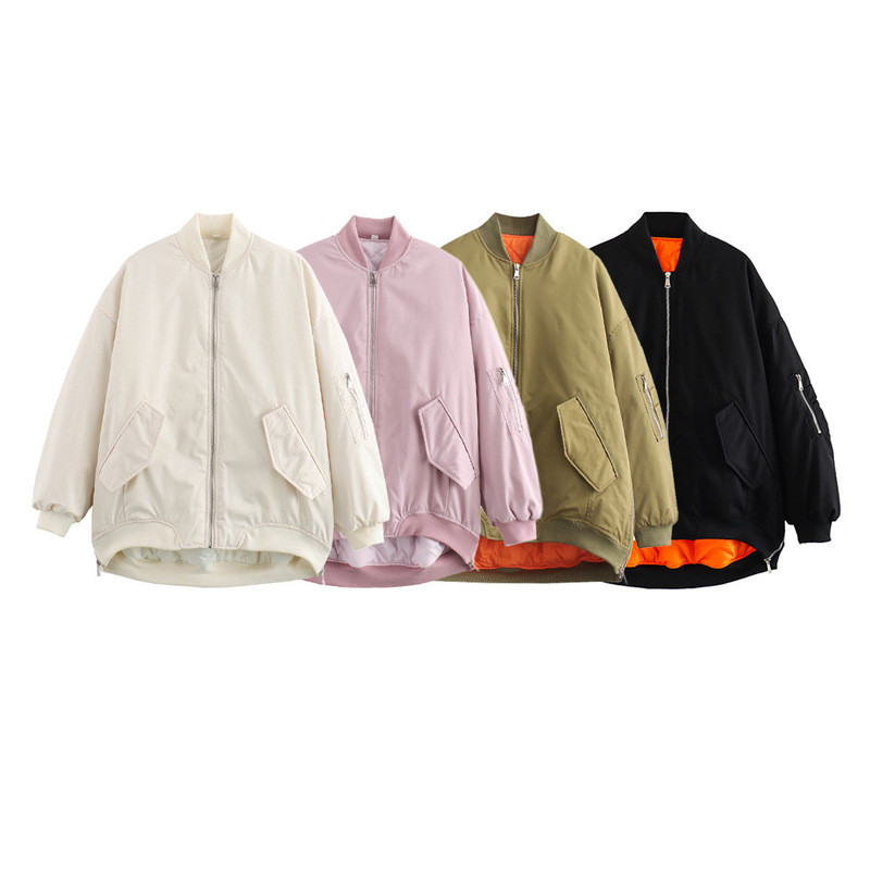 Cross-Border Y2K American Flight Suit Jacket Womens Brand Loose Baseball Uniform Jacket Top Thin Cot