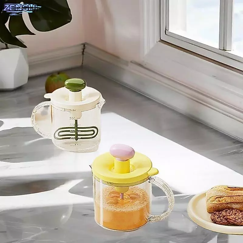 Zen-t Home Egg Cup Manual Press Egg Churn Cream Whipper