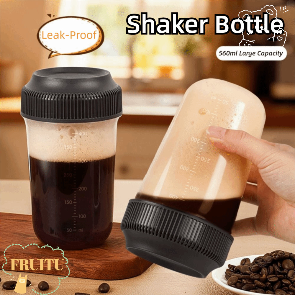 แก้วน้ํา ผลไม้ พร้อมสเกล 560มล ขวดเชคเกอร์, ขวดผสมกาแฟกันรั่วพลาสติกอเนกประสงค์ กาแฟ