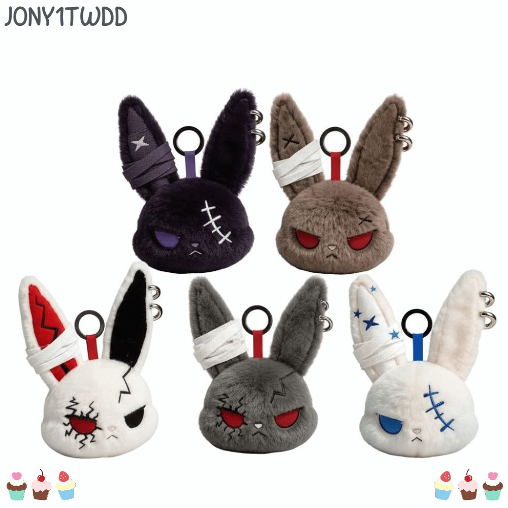 JONY1TWDD พวงกุญแจกระต่าย,ตุ๊กตาสไตล์โกธิค Dark Bunny ตุ๊กตาตุ๊กตา,น่ารักเป็นมิตรกับผิวปักออกแบบน่ารักพวงกุญแจกระต่ายกระเป๋าเป้สะพายหลังจี้