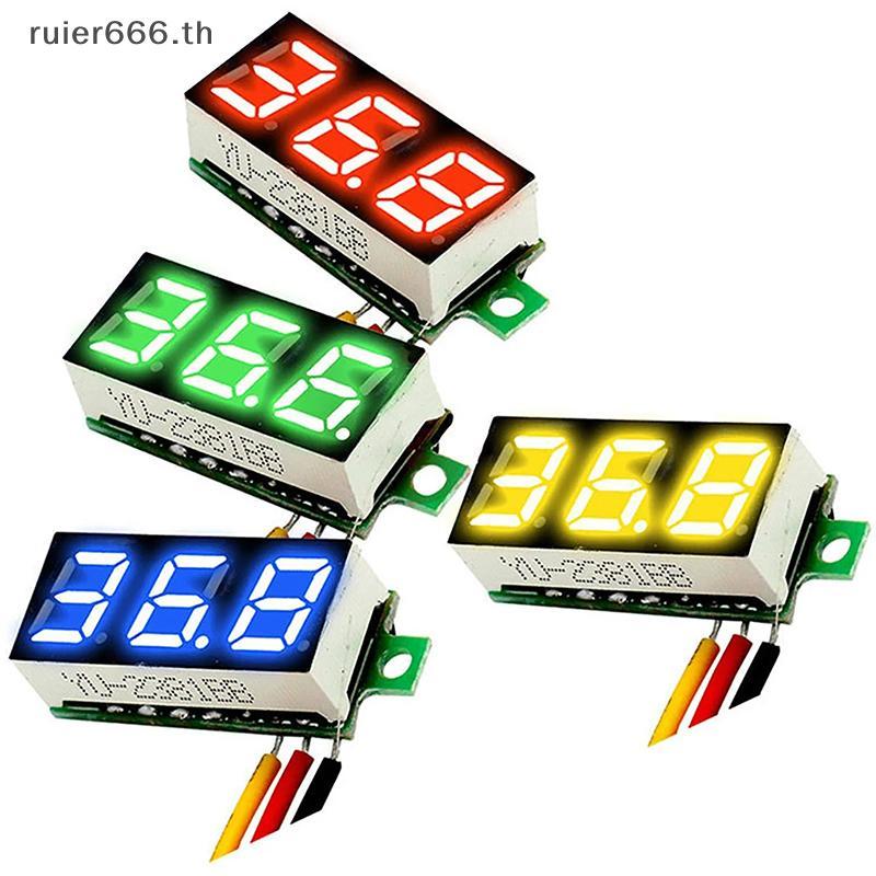 # ruier # 0.28 นิ้วโวลต์มิเตอร์แบบดิจิตอล DC 0-100V เครื่องทดสอบแรงดันไฟฟ้า Mini DC Voltmeter Meter Detector .