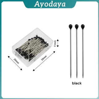 Ayo เข็มหมุดหัวกลมเล็ก 100 ชิ้น/กล่อง เข็มสั้น เข็มหมุดเนาผ้า หยิบจับถนัดมือ pin