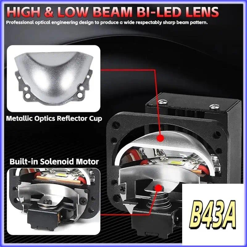 Sp-Matrix Bi-Led เลนส์ 1.5 นิ้วสูงรถต่ํารถจักรยานยนต์ LED ไฟหน้าโปรเจคเตอร์เลนส์ 6000K Universal H4 