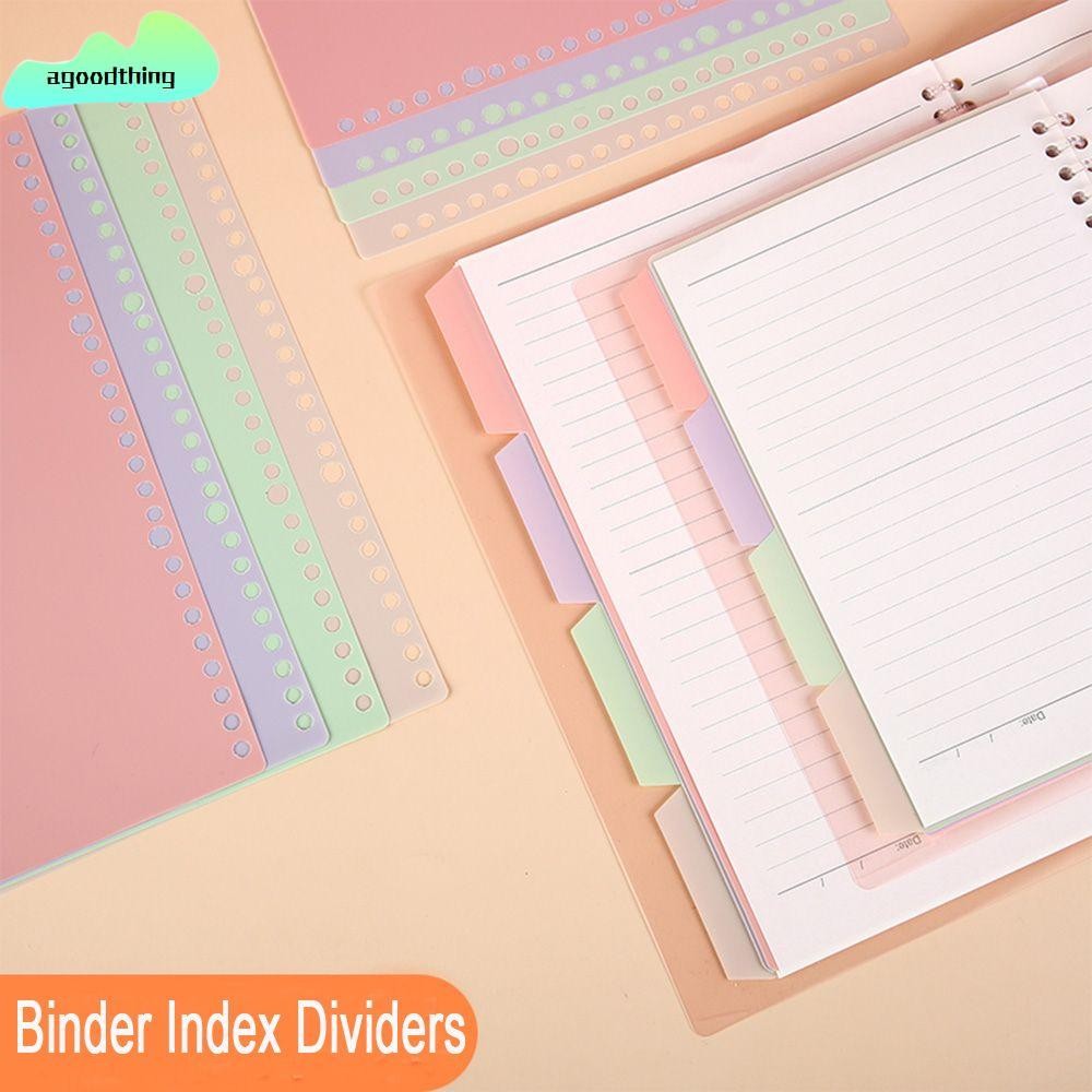 AGOODTHING Binder Page Dividers ผลิตภัณฑ์สํานักงานแผ่นป้องกันสําหรับโฟลเดอร์โน๊ตบุ๊ค 4 Tab