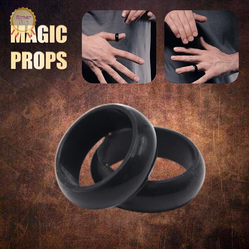 Flth พร็อพแหวนมายากลกระโดด จากนิ้วไปนิ้วมือ ของเล่นมายากล สําหรับปาร์ตี้ 2 ชิ้น