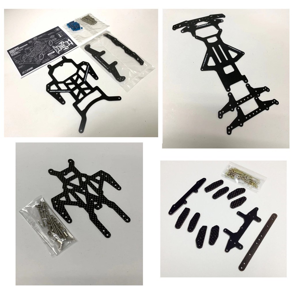 แชสซี Evo 1 ภายใต้แผ่น Super XX , VS , MS , Super ll , Super FM Tamiya Mini 4WD Part