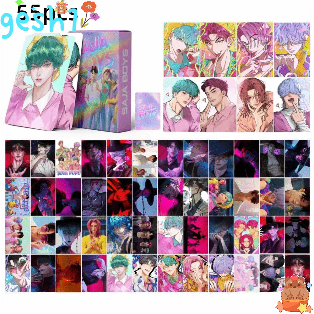 GESH1 55 ชิ้นการ์ด Lomo, HD อะนิเมะ Saja Boys Kpop Demon Hunter การ์ด, Huntrix Party คอสเพลย์การ์ด