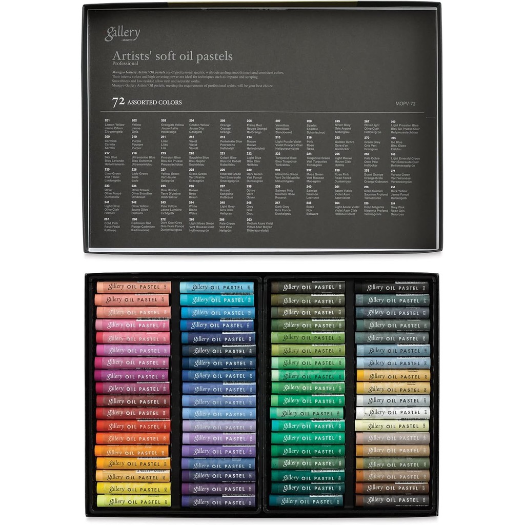 MUNGYO Gallery Professional Artists Soft Oil Pastels Set 72 สี Vibrant สําหรับผสม BCJT