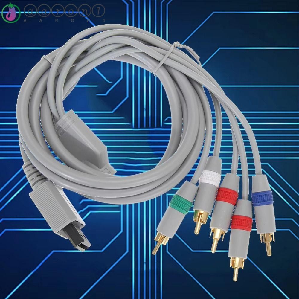 AARON1 Wii/Wiiu Component Cable, 5 in 1 1080P Wii Game Cable, สายไฟชาร์จเร็ว 1.8m Universal Audio Vi