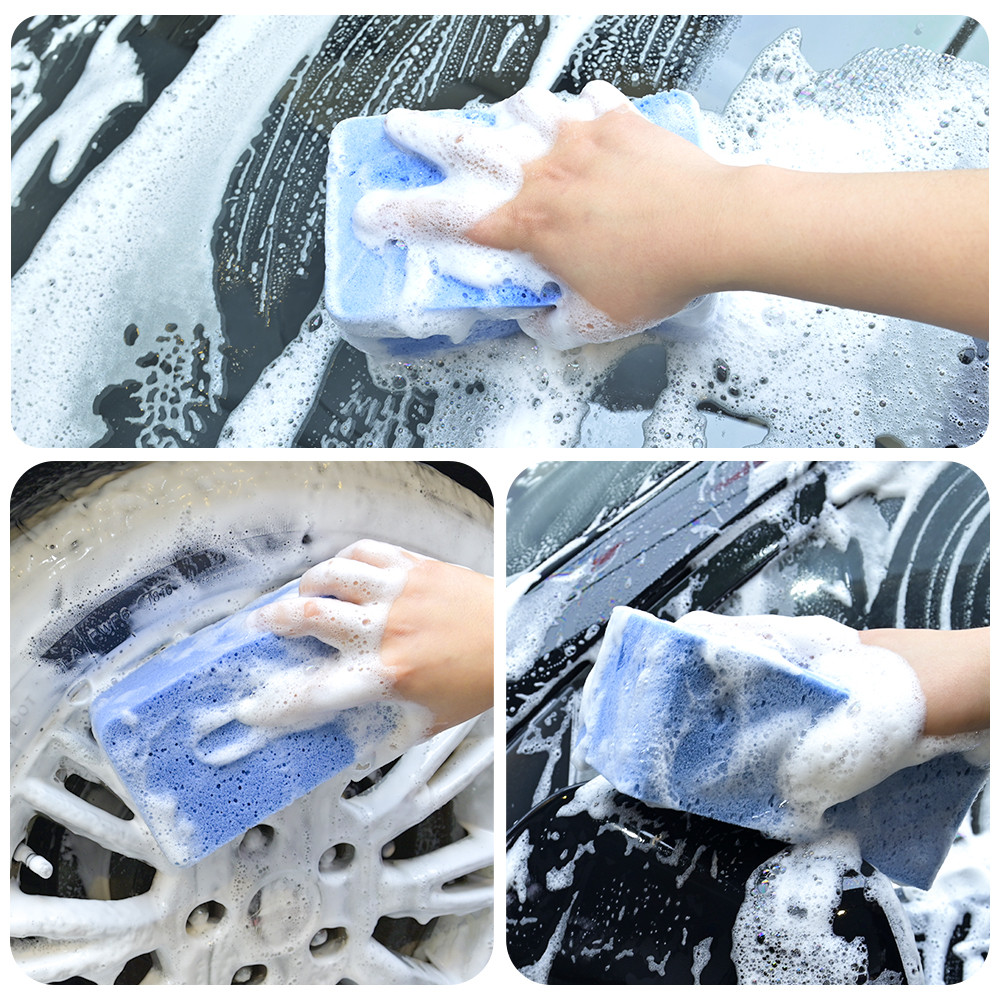 หมี บังคับ ฟองน้ําล้างรถสีฟ้าโฟมนุ่มขนาดใหญ่ฟองน้ําดูดซับซุปเปอร์จับสบายเครื่องมือทําความสะอาดรถปลอดรอยขีดข่วนอุปกรณ์รถยนต - รูปที่ 2