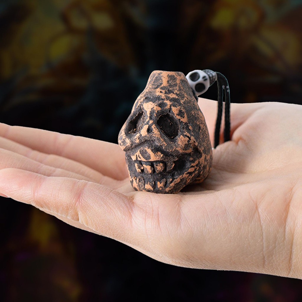 Aztec นกหวีด Loud Spookys Aztec นกหวีดแห่งความตายที่น่ากลัวสมจริงมนุษย์กรีดร้องนกหวีดฮาโลวีน sarhanp