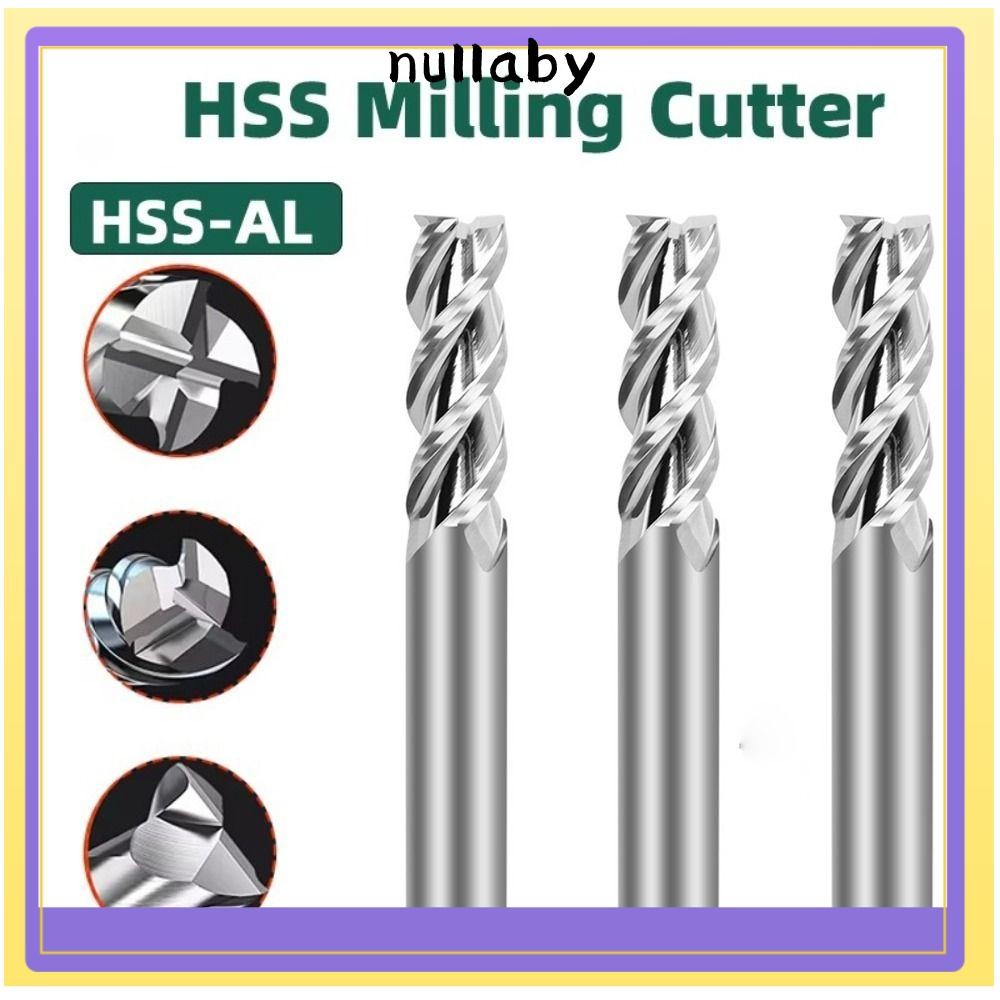 NULLABY ดอกกัดขลุ่ย 3 ดอกแกะสลัก CNC ทังสเตนคาร์ไบด์, ดอกสว่านแกะสลัก CNC 3 ขลุ่ยกัดโลหะ