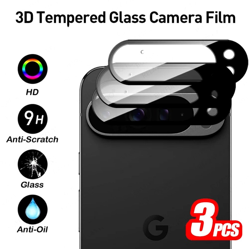 1-3PCS HD Black Edge กระจกนิรภัยกล้องเลนส์ป้องกันฟิล์มสําหรับ Google Pixel 10 9 Pro XL Anti-Scratch 