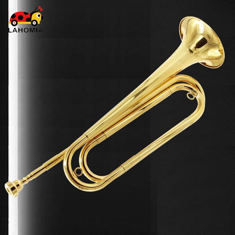 [Lahomia] Marching Bugle Retro 17.32 ปรับ Solid Copper Bugle Cavalry ทรัมเป็ตสําหรับ