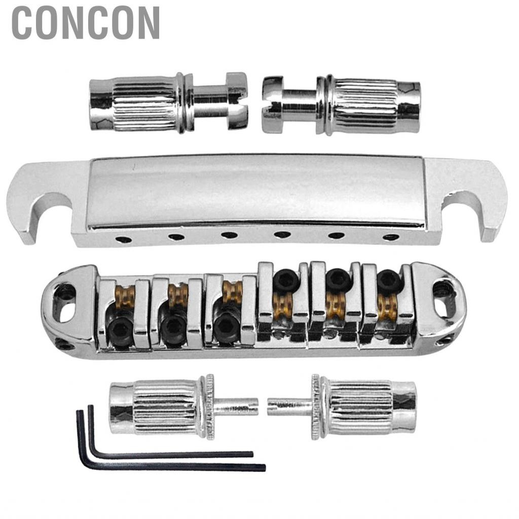 Concon สะพานอานลูกกลิ้งกีตาร์ไฟฟ้าและอุปกรณ์เสริมด้วยอานม้าทองเหลืองปรับความสูงสำหรับกีต้าร์ Les Pau