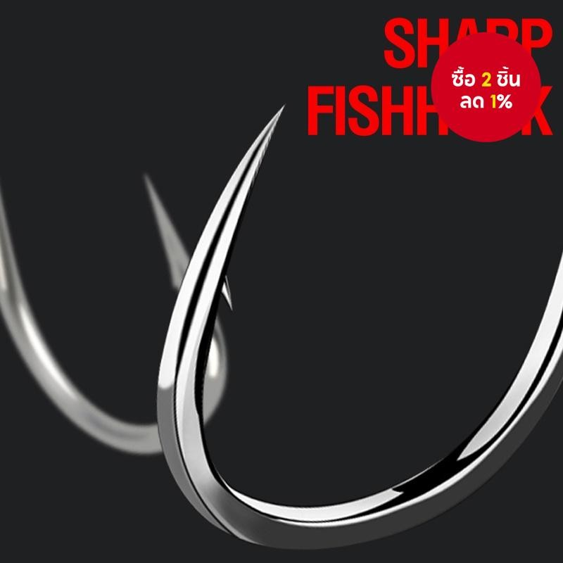 ตะขอจับปลา AKAKUMA ใหม่ ทำจากเหล็กกล้าคาร์บอนสูง คันเบ็ดสแตนเลส มีหนาม อุปกรณ์ตกปลาทนทาน
