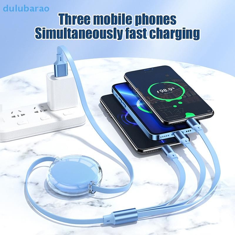 [DUL] สาย 3-in-1 100W สําหรับ 14, USB-C/Micro สําหรับ Samsung, Xiaomi 13, Huawei - 1m AO