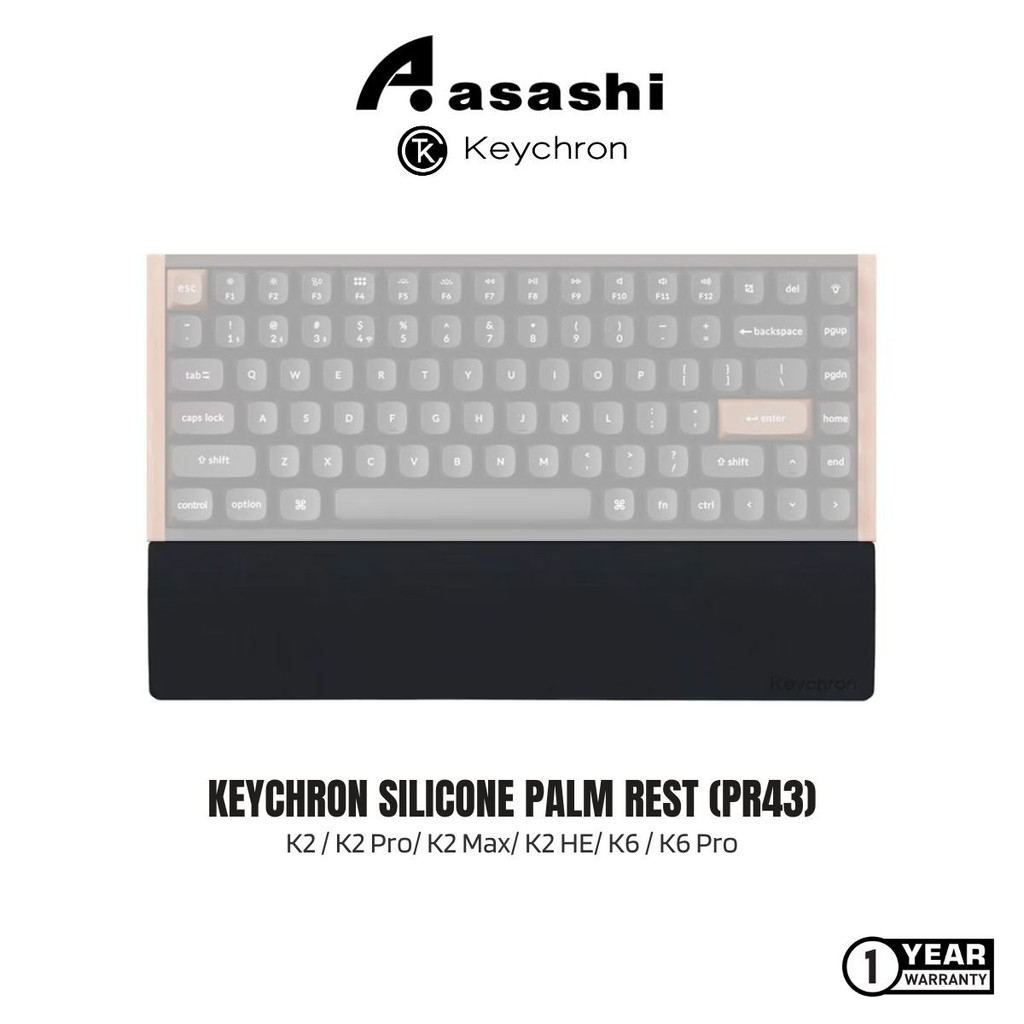Keychron Silicone Palm Rest (PR43) - K2 / K2 Pro/ K2 Max/ K2 HE/ K6 / K6 Pro