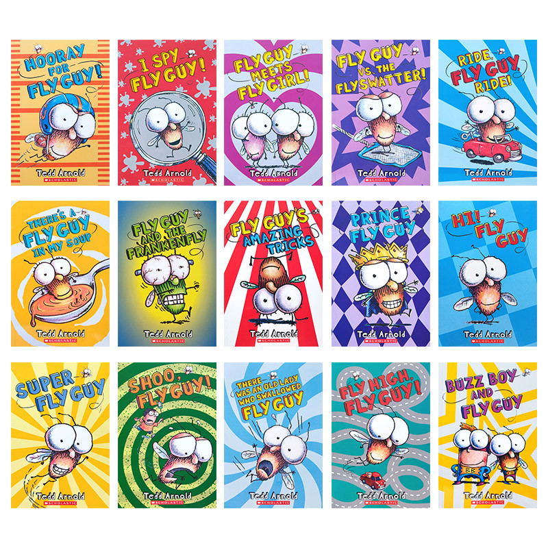 เสียงฟรีของแท้อ่านรุ่น hi Fly Guy 15 เล่ม Xuele Full Color Hilarious Comics English Chapter Bridge B