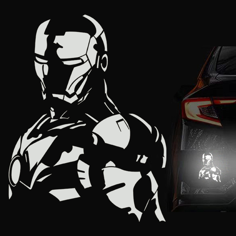 สติ๊กเกอร์ Marvel creative hollow Iron Man ลายรถสติกเกอร์สะท้อนแสงรถจักรยานยนต์