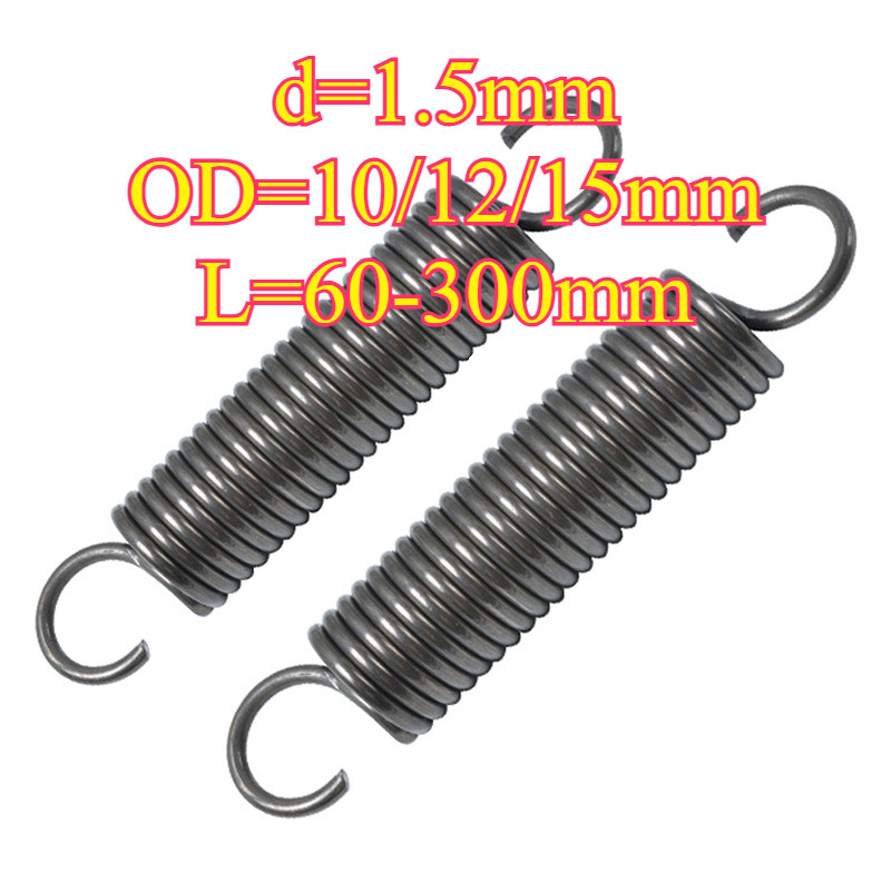 ✨สปริงแรงดึง/สปริง สปริงดึงปลายท่อ สปริงดึงพร้อมตะขอ ทาประตูโรงรถ มัดนิ่ง เครื่องแกว่ง d=1.0mm,OD10/125mm,L=60~300mm (HA-XDT-TH-1) - รูปที่ 3