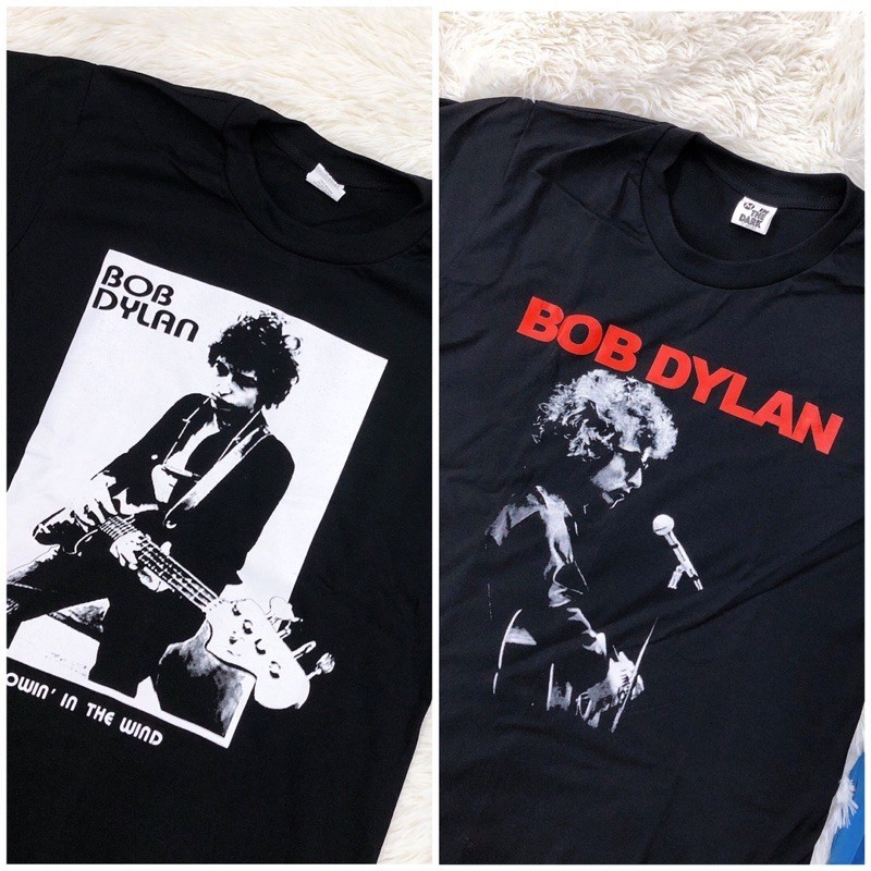 เสื้อวง bob dylan พิมพ์ หน้า-หลัง ผ้าฝ้ายแท้