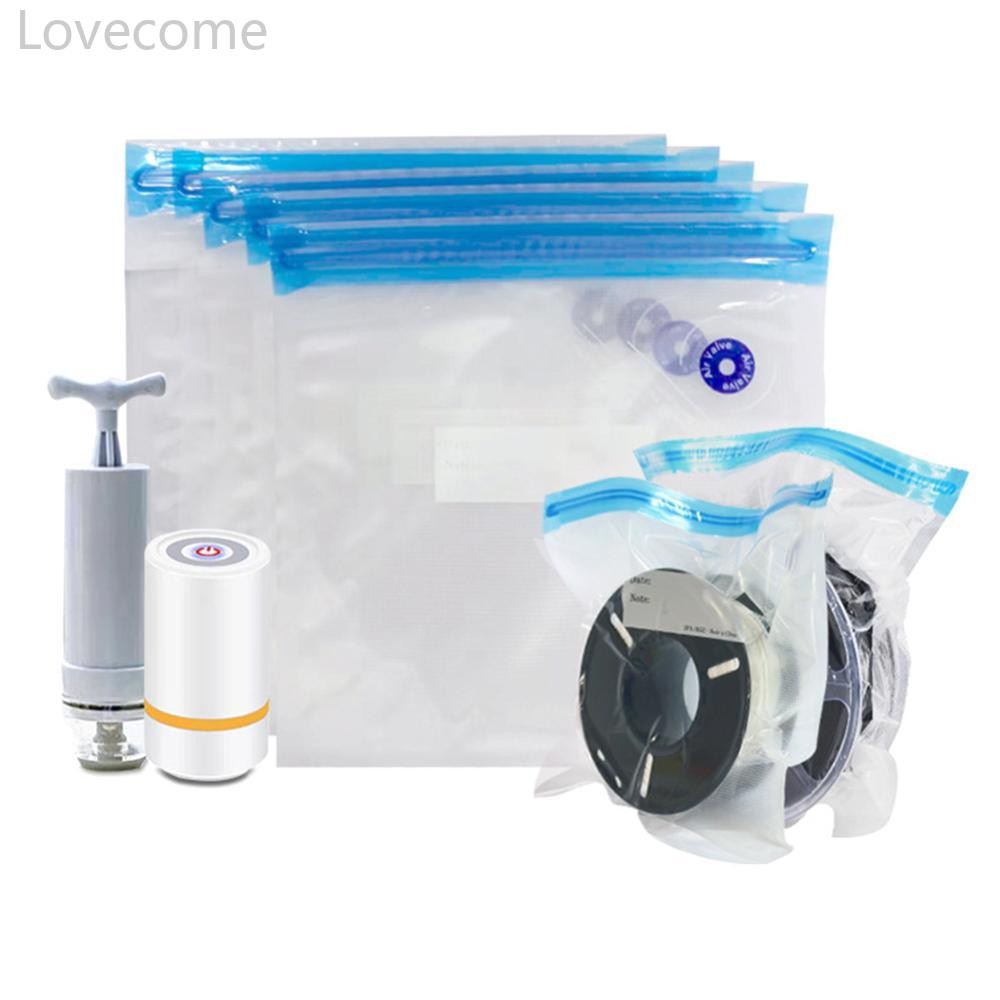 Lovecome PLA ABS TPU PETG Filament ถุงสูญญากาศพร้อมที่จับปั๊มลม 3D เครื่องพิมพ์ Filaments กระเป๋าเก็