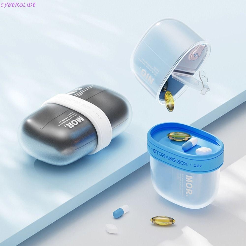 CYBERGLIDE ตลับยาวิตามิน, ตลับยา 4 ตารางกันแสงรั่ว, เครื่องจ่ายยาสองชั้นปิดผนึกที่ถอดออกได้ที่ทนทานสําหรับการเดินทาง