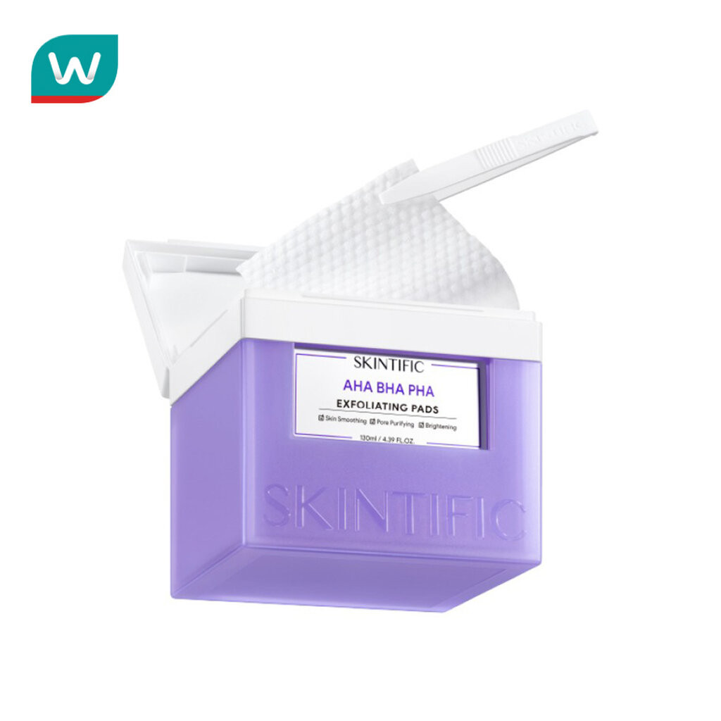 Skintific สกินทิฟิค AHA BHA PHA เอ็กซ์โฟลิเอทติ้ง โทนเนอร์ แพด 130 มล.