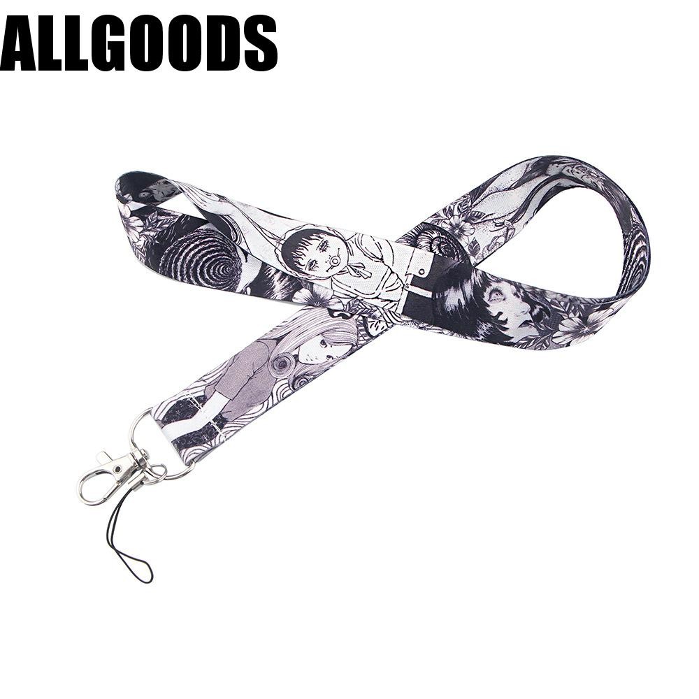 ALLGOODS Junji Ito อะนิเมะ Lanyard กล้องมือถือป้ายพิเศษสําหรับ ID Key Key พวงกุญแจผู้ถือแขวนเชือก