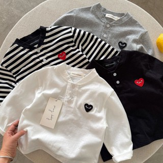 เสื้อยืดแขนยาวสำหรับเด็ก ลวดลายรัก ไซส์เล็กถึงกลาง เหมาะกับฤ…