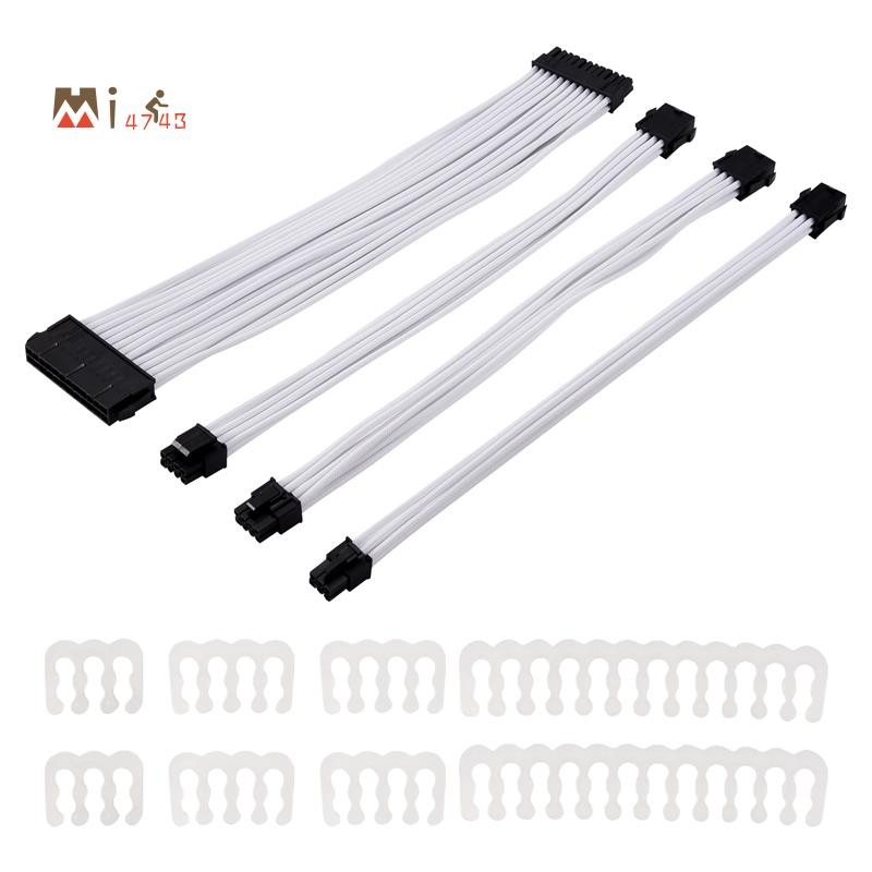 ชุดสายเคเบิลต่อขยายMi4743Basic; 1 ชิ้น Atx 24Pin/Eps 4+4Pin/Pci-E 8Pin/Pci-E 6Pin สายไฟ