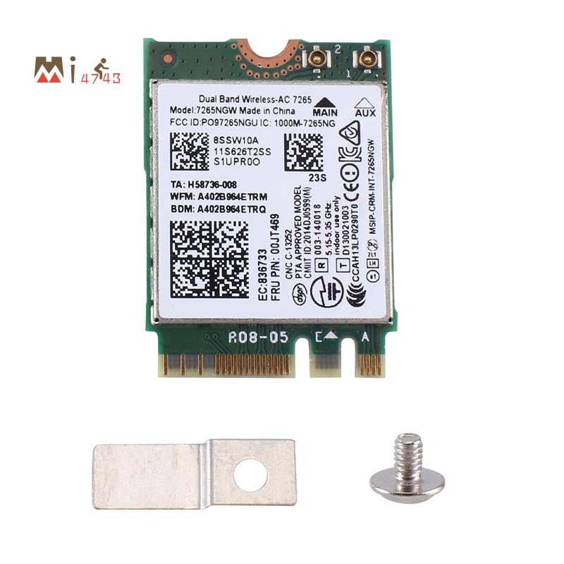 Mi47431 PCS AC7265 7265NGW WiFi Card FRU00JT469 802.11AC NGFF BT4.0 อะไหล่อุปกรณ์เสริมสําหรับ E550 E
