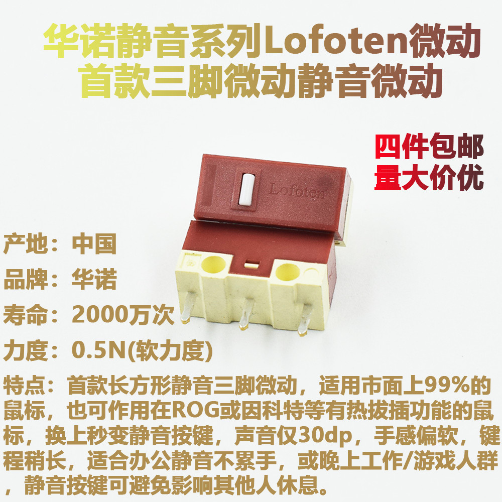 ของแท้ HUANO HUANO Square Three-Pin Silent Micro Switch Lofoten Series Mouse ปุ่มเงียบ