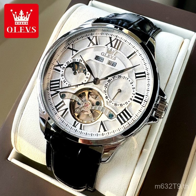 Multi-Function Mens Watch Luminous Watch Hollow 2025 Oris Business Mechanical Watch แบรนด์ผู้ชายสไตล