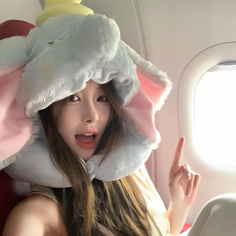 COD หมอนรูปการ์ตูน หมอนรองคอ ทรง U หมอนรองคอมีหมวก หน่วยความจำยืดหยุ่นนุ่มสบาย เหมาะสำหรับการเดินทาง - รูปที่ 2