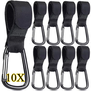 10 ชิ้นรถเข็นเด็กตะขอหัวเข็มขัดคลิปอลูมิเนียม Carabiner รถเข…