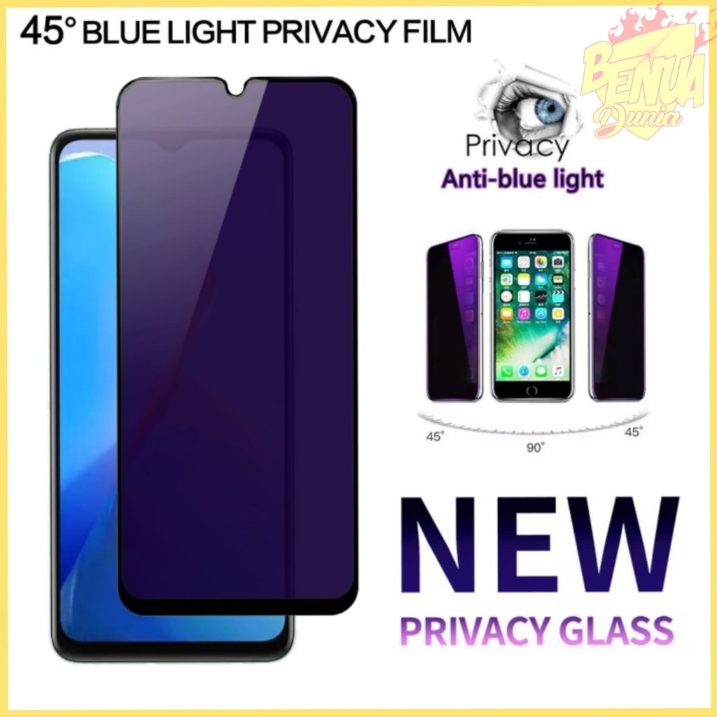 TEMPERED GLASS PRIVACY SPY BLUE สําหรับ OPPO F9 F9 PRO F11 F11 PRO K3 R17 PRO RENO 2F 2Z 3 4 4 4F 5 