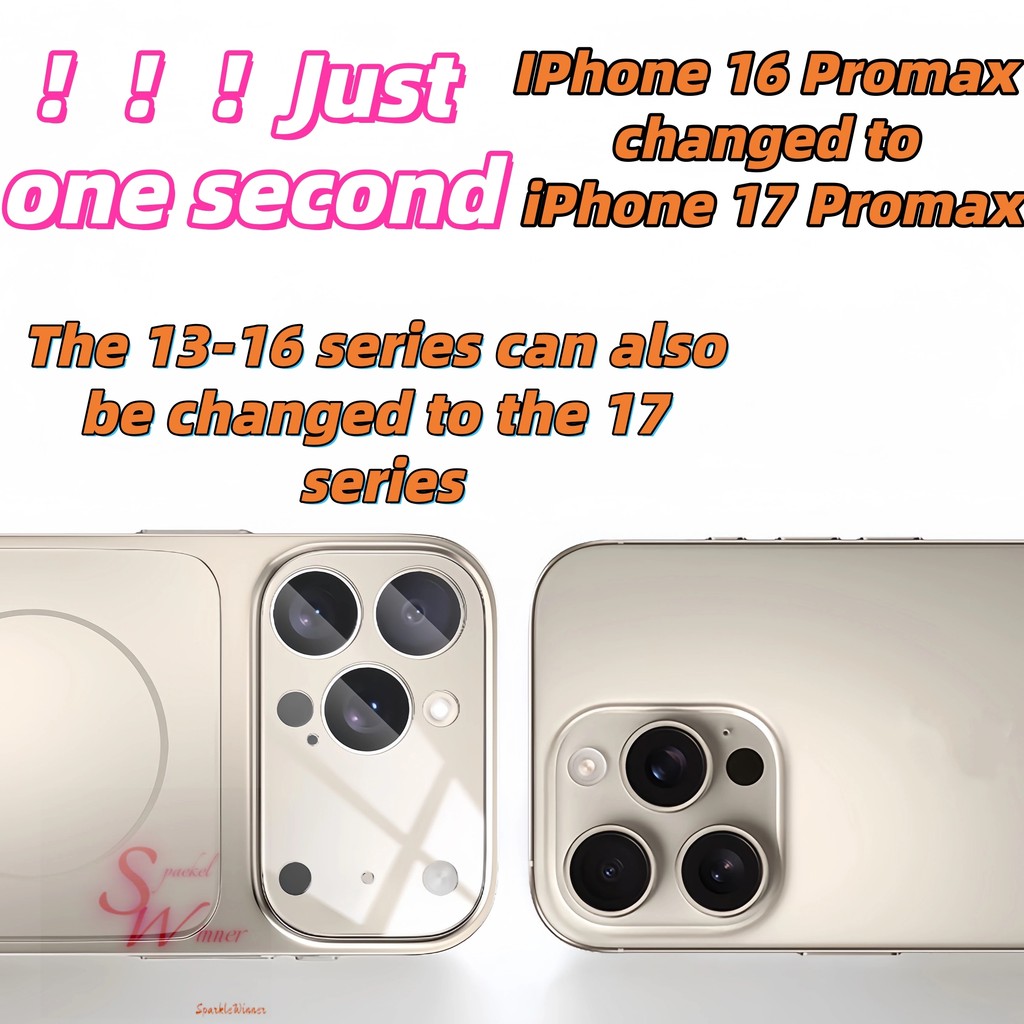 เปลี่ยนเป็น 17 series สําหรับ iPhone 16 14 15 13 17 Pro Max เปลี่ยนเคสโทรศัพท์ 17 Pro Max เปลี่ยน 17 Air case high-end PC + matte glass กลับแม่เหล็กป้องกันกรณี