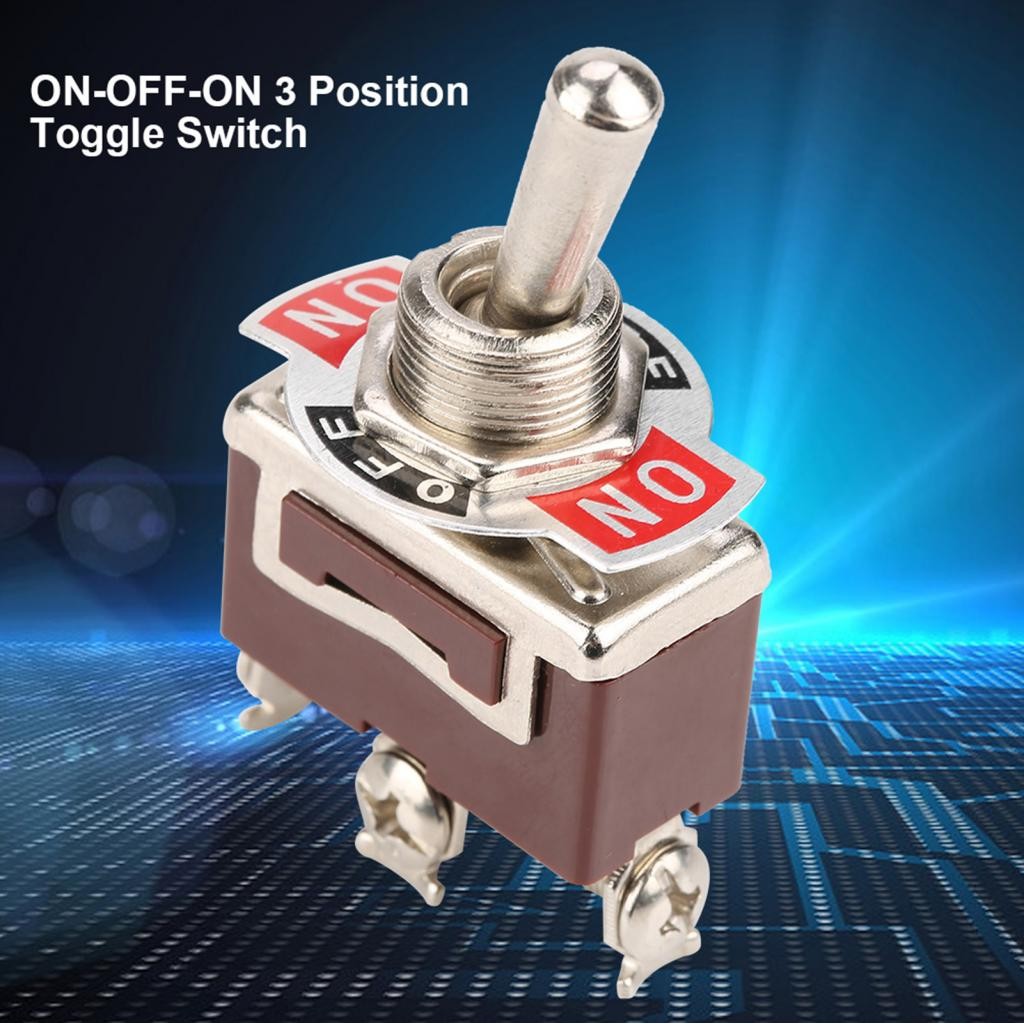 Iuxishop-ph YWBL-WH 5PCS 3PDT Toggle Switch ON-Off-ON 3 ตําแหน่ง Momentary Pin 12 มม.15A 250VAC